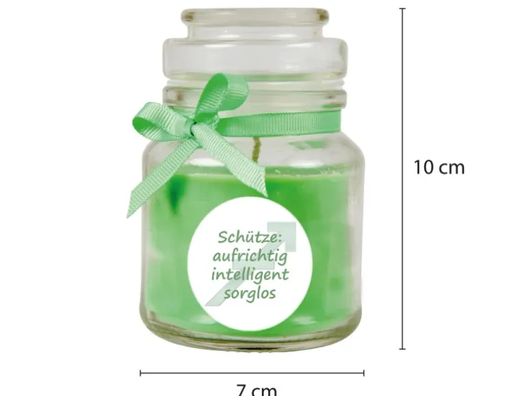 HS Candle Duftkerze & Glas Sternzeichen Coconut Limes 30 Stunden Schütze