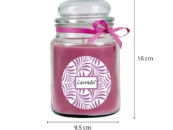 HS Candle Duftkerze & Glas Duft Schriftzug Bonbon Ø10 cm Lavendel