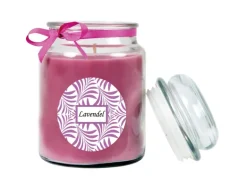 HS Candle Duftkerze & Glas Duft Schriftzug Bonbon Ø10 cm Lavendel