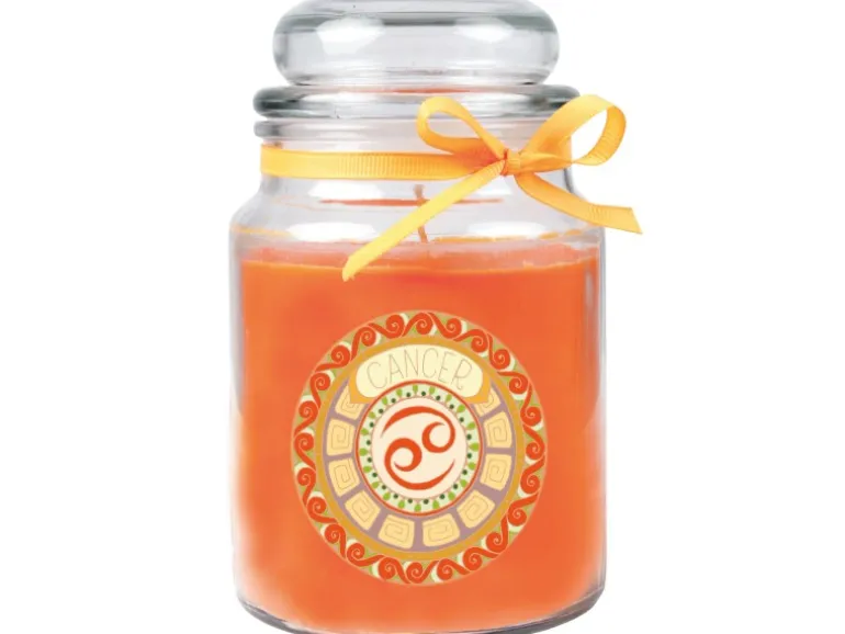 HS Candle Duftkerze & Glas Sternzeichen Honigmelone 110 Stunden Krebs