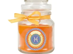 HS Candle Duftkerze & Glas Sternzeichen Honigmelone 30 Stunden Fische