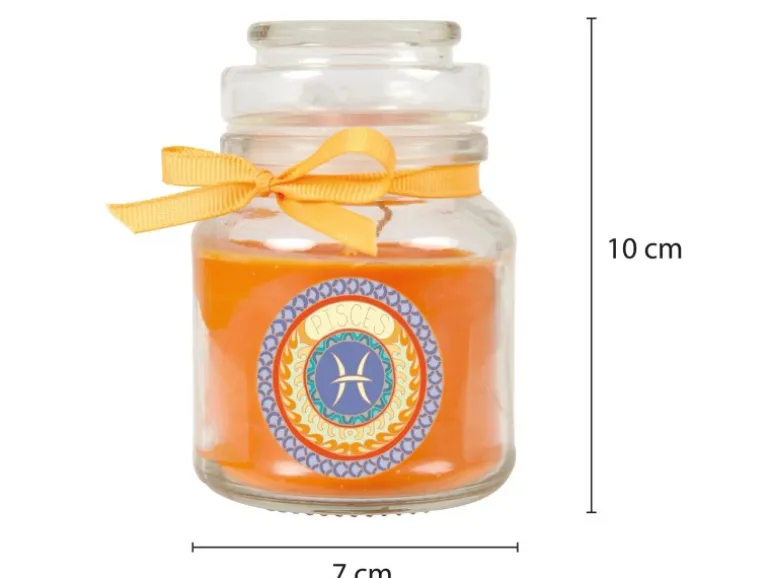 HS Candle Duftkerze & Glas Sternzeichen Honigmelone 30 Stunden Fische