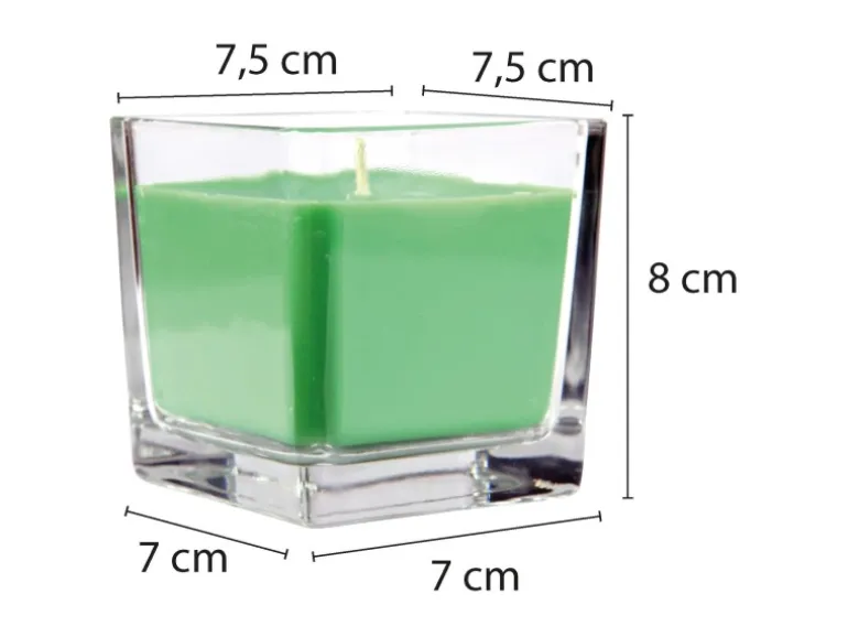 HS Candle Duftkerze & Glas Neujahr Grün Bonbon 50h