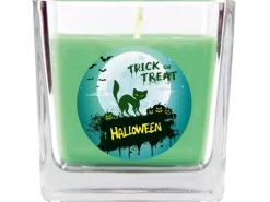 HS Candle Duftkerze & Glas Halloween Grün Bonbon 50h