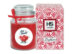 HS Candle Duftkerze & Glas Valentinstag Bonbon 110h Be Mine