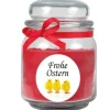 HS Candle Duftkerze & Glas Frohe Ostern Bonbon Ø9 cm Rose Küken