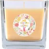 HS Candle Duftkerze & Glas Ostern Creme Viereck 50h Happy Easter Blumen