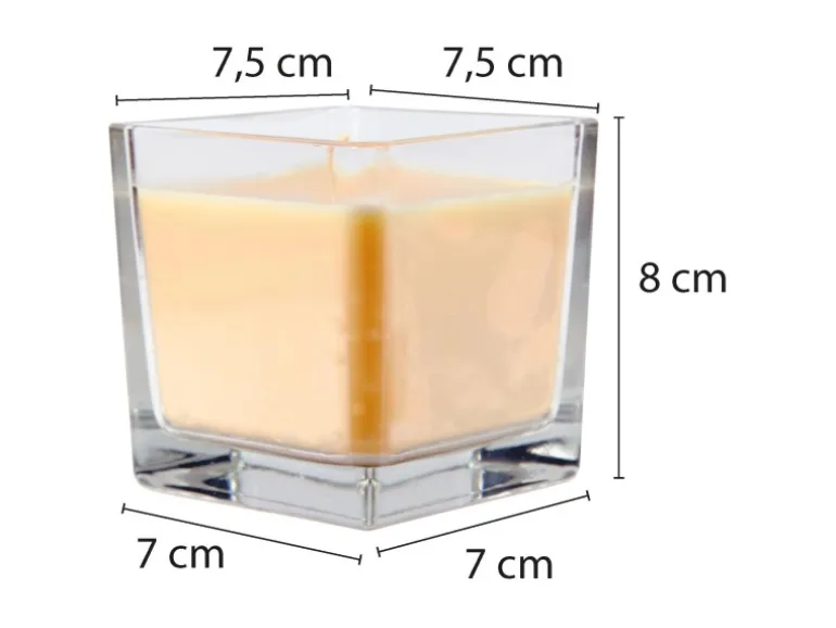 HS Candle Duftkerze & Glas Ostern Creme Viereck 50h Happy Easter Blumen
