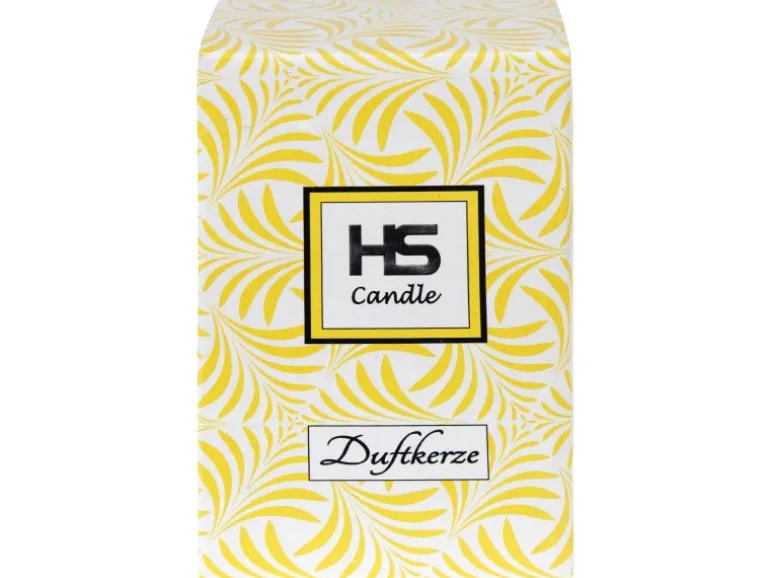 HS Candle Duftkerze & Glas Weihnachten Creme Bonbon 30h