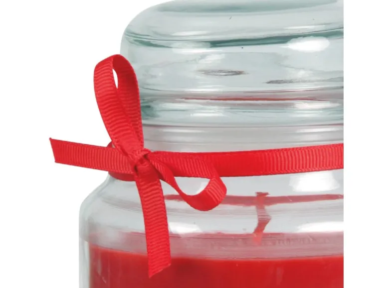 HS Candle Duftkerze & Glas Ostern Rot Bonbon 70h Küken