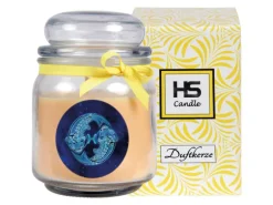 HS Candle Duftkerze & Glas Sternzeichen Vanille 70 Stunden Fische