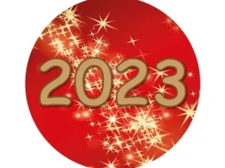 HS Candle Duftkerze & Glas Neujahr Rot Bonbon 70h