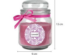 HS Candle Duftkerze & Glas Duft Schriftzug Bonbon Ø9 cm Lavendel