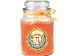 HS Candle Duftkerze & Glas Sternzeichen Honigmelone 110 Stunden Skorpion