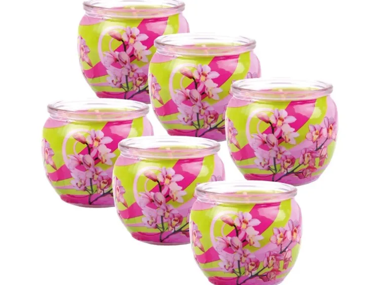 HS Candle Duftkerze Motiv 6er Pack Blütenzauber