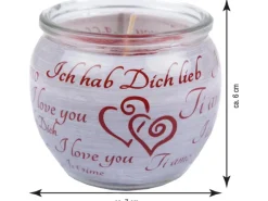 HS Candle Duftkerzen Sprüche 6er Pack Ich Liebe Dich