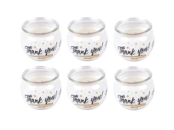 HS Candle Duftkerzen Sprüche 6er Pack Thank You