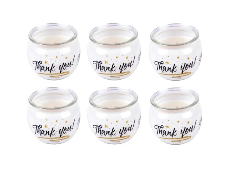 HS Candle Duftkerzen Sprüche 6er Pack Thank You