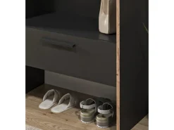 Inn.Furn Garderobe Salud in Grau und Nox Eiche 70 x 189 cm Salud