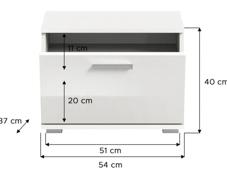 Inn.Furn Garderobe Set Weiß Hochglanz 4-teilig 165 cm Viel Stauraum Grazie