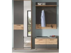 Inn.Furn Garderoben-Set Eiche Grau 3-teilig 175 cm mit Soft-Close Tomaso