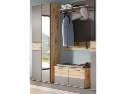 Inn.Furn Garderoben-Set Eiche Grau 3-teilig 175 cm mit Soft-Close Tomaso