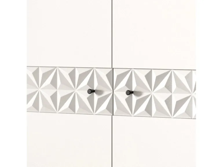 Inn.Furn Garderoben-Set in Weiß Hochglanz 226 cm Relief