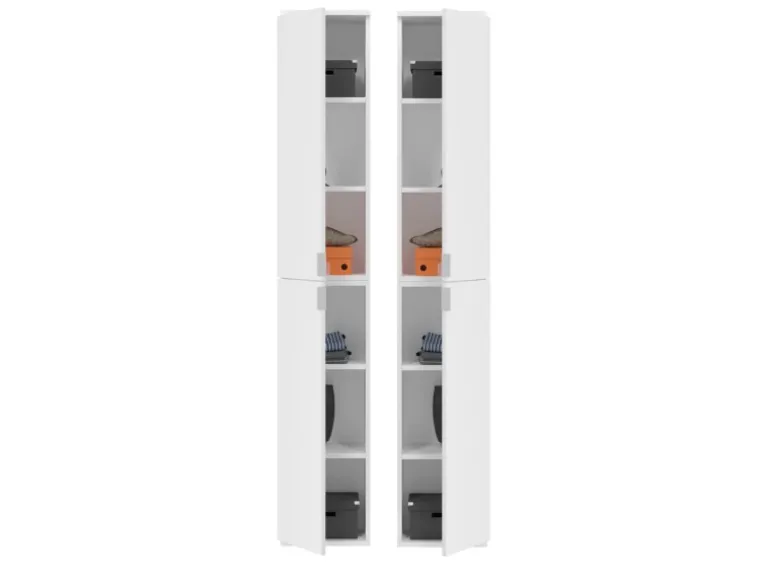 Inn.Furn Garderoben-Set 4-teilig Weiß Hochglanz 212 cm mit Spiegel SystemX
