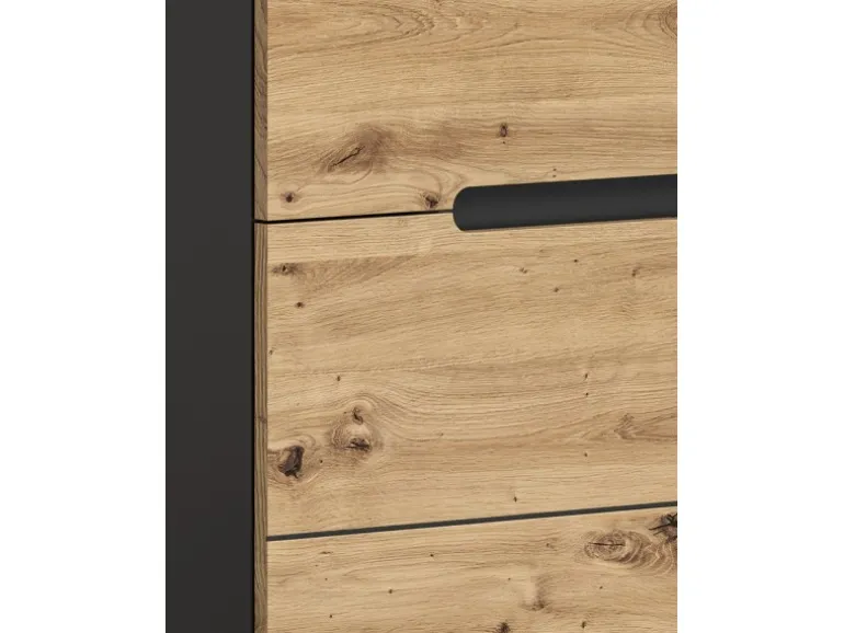 Inn.Furn Garderoben-Set 3-teilig in Eiche und Grau 160 cm Cooper