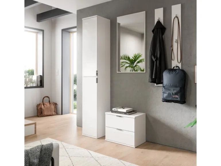 Inn.Furn Garderoben-Set 5-teilig in Weiß Hochglanz 153 cm SystemX