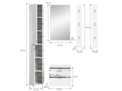 Inn.Furn Garderoben-Set 5-teilig in Weiß Hochglanz 153 cm SystemX