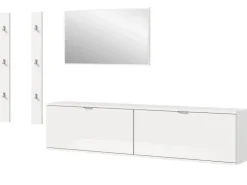 Inn.Furn Garderoben-Set 5-teilig in Weiß Hochglanz 238 cm SystemX