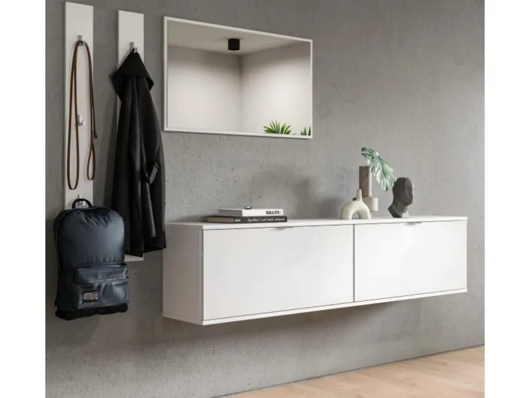 Inn.Furn Garderoben-Set 5-teilig in Weiß Hochglanz 238 cm SystemX