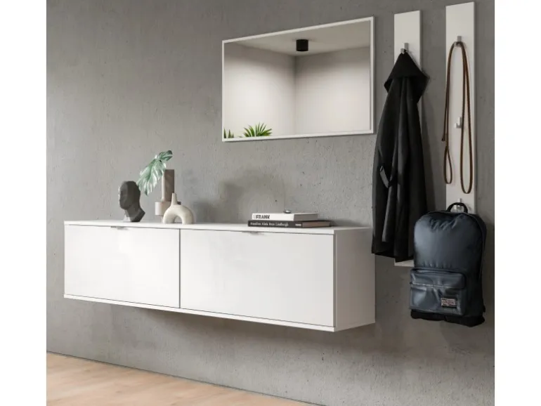 Inn.Furn Garderoben-Set 5-teilig in Weiß Hochglanz 238 cm SystemX