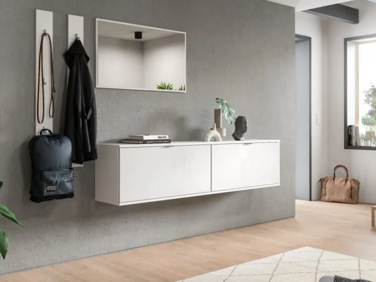 Inn.Furn Garderoben-Set 5-teilig in Weiß Hochglanz 238 cm SystemX