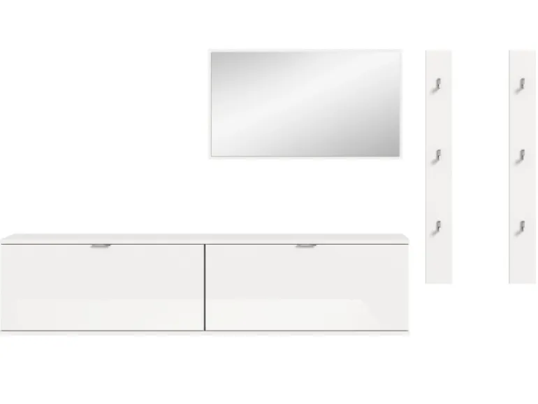 Inn.Furn Garderoben-Set 5-teilig in Weiß Hochglanz 238 cm SystemX