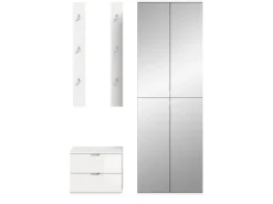 Inn.Furn Garderoben-Set 4-teilig in Weiß Hochglanz 128 cm SystemX