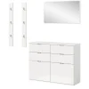 Inn.Furn Garderoben-Set 4-teilig in Weiß Hochglanz 166 cm SystemX