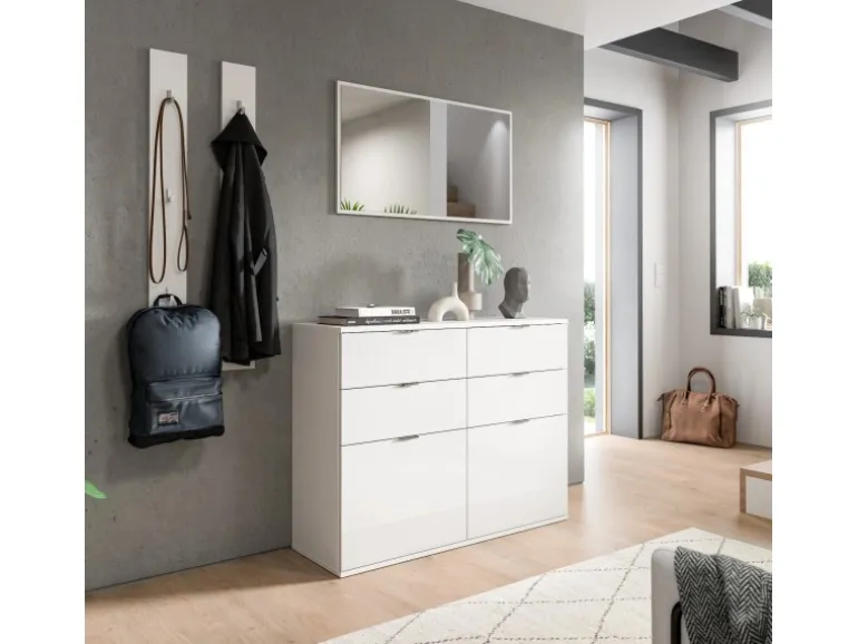 Inn.Furn Garderoben-Set 4-teilig in Weiß Hochglanz 166 cm SystemX