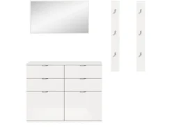 Inn.Furn Garderoben-Set 4-teilig in Weiß Hochglanz 166 cm SystemX