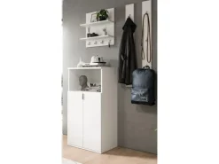 Inn.Furn Garderoben-Set 4-teilig in Weiß Hochglanz 117 cm SystemX