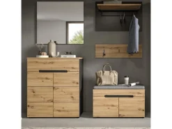 Inn.Furn Garderoben-Set 2-teilig Eiche Grau 80 cm mit Soft-Close Cooper