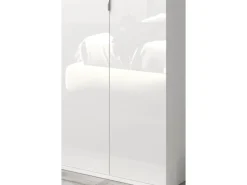 Inn.Furn Garderoben-Set 4-teilig Weiß Hochglanz 243 cm mit Spiegel SystemX