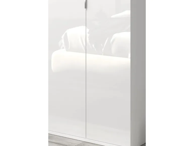 Inn.Furn Garderoben-Set 4-teilig Weiß Hochglanz 243 cm mit Spiegel SystemX