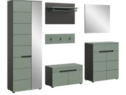 Inn.Furn Garderoben-Set 6-teilig in Salbei und Grau 255 cm Cooper