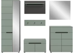 Inn.Furn Garderoben-Set 6-teilig in Salbei und Grau 255 cm Cooper