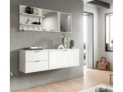 Inn.Furn Garderoben-Set 4-teilig in Weiß Hochglanz 144 cm SystemX