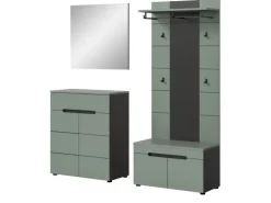 Inn.Furn Garderoben-Set 4-teilig in Salbei und Grau 175 cm Cooper
