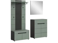 Inn.Furn Garderoben-Set 4-teilig in Salbei und Grau 175 cm Cooper