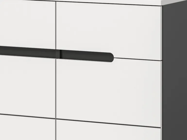 Inn.Furn Garderoben-Set 3-teilig in Weiß und Grau 180 cm Cooper